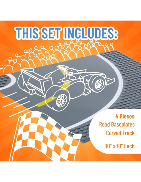 Placas de Carretera 10x10cm Strictly Briks Paquete de 4