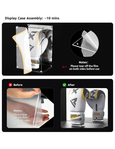 Caja de Exhibición Acrílica KOLIPI para Guantes de Boxeo