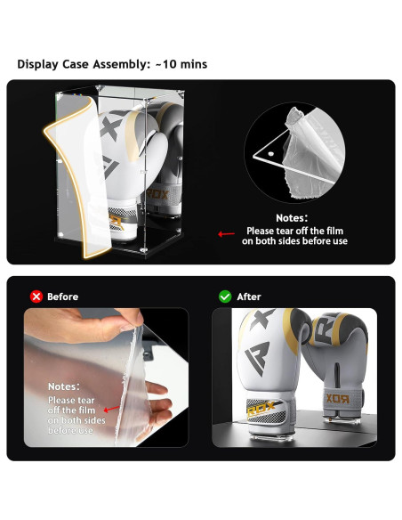 Caja de Exhibición Acrílica KOLIPI para Guantes de Boxeo