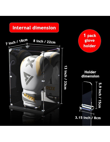 Caja de Exhibición Acrílica KOLIPI para Guantes de Boxeo