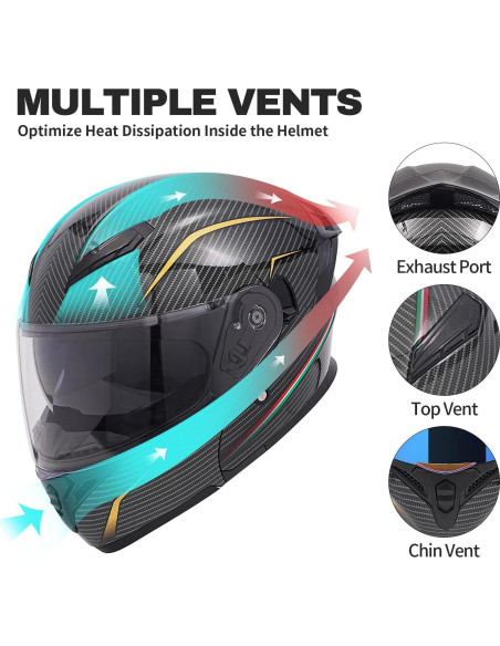 Casco Modular JQF Gear FF808 Doble Visor XL Fibra Carbono Casco Modular JQF Gear FF808 Doble Visor XL Fibra Carbono