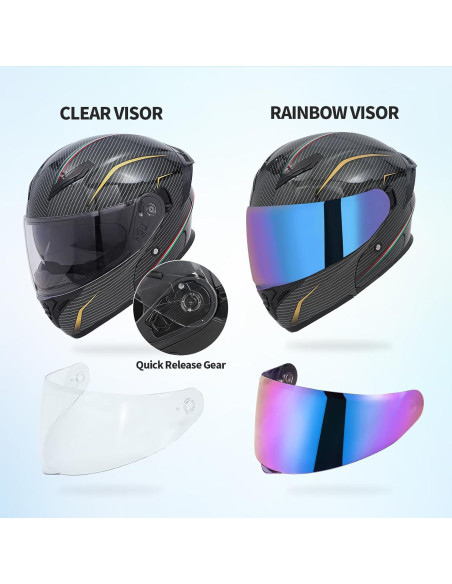 Casco Modular JQF Gear FF808 Doble Visor XL Fibra Carbono Casco Modular JQF Gear FF808 Doble Visor XL Fibra Carbono