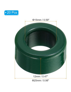 Núcleo Toroidal de Ferrita PATIKIL 20 Pcs 25x15x12 mm Verde 2