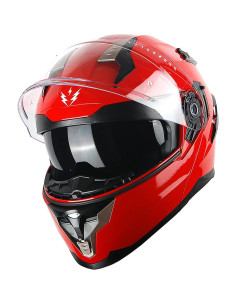 Casco Modular 1Storm HJA119 Rojo Brillante Doble Lente 2