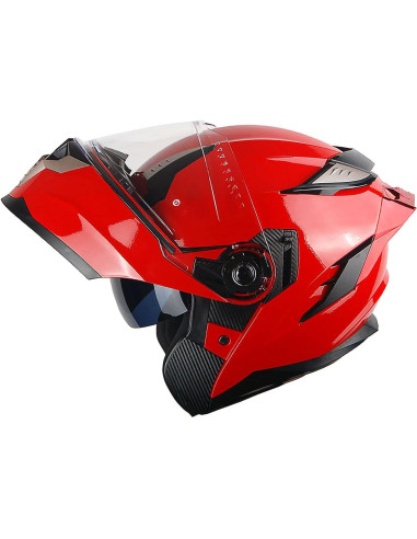 Casco Modular 1Storm HJA119 Rojo Brillante Doble Lente