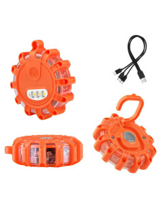 Kit de 3 Balizas LED Recargables de Seguridad AK - Impermeables
