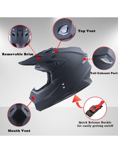 Casco de Motocross 1Storm HF801 Blanco XXL Aerodinámico