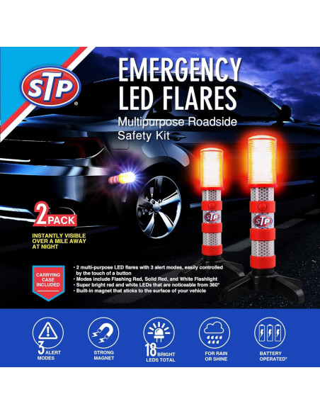 Flares LED de Emergencia STP - 3 Modos, Alta Visibilidad