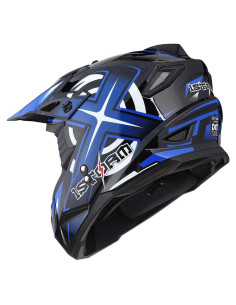 Casco Integral 1Storm HF801 Azul para Motocross L