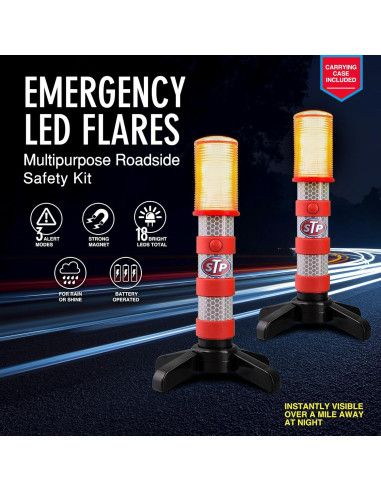Flares LED de Emergencia STP - 3 Modos, Alta Visibilidad