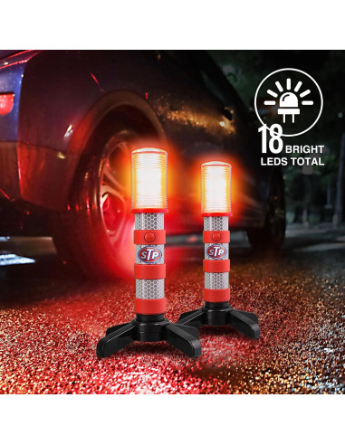 Flares LED de Emergencia STP - 3 Modos, Alta Visibilidad