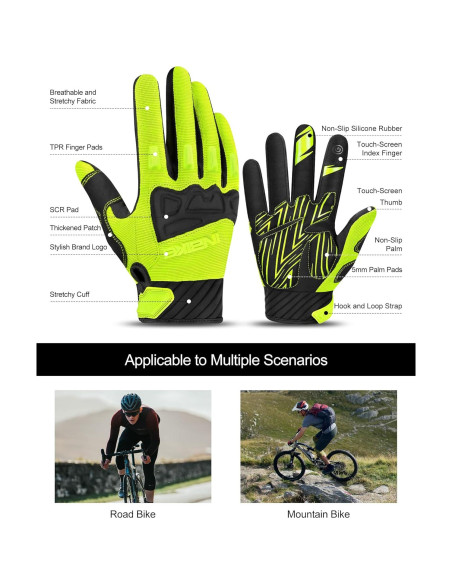 Guantes de Ciclismo INBIKE Medianos Transpirables Verde