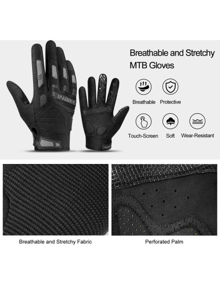 Guantes de Montaña INBIKE Táctiles con Protección TPR
