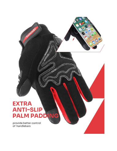 Guantes de Motocicleta KEMIMOTO M Rojo Transpirables