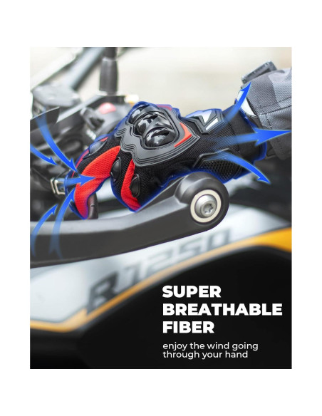 Guantes de Motocicleta KEMIMOTO M Rojo Transpirables