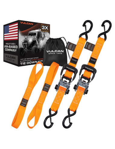 Correas de Amarre VULCAN 1.6" x 2-Pack 726kg Naranja