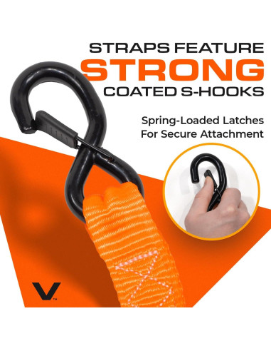 Correas de Amarre VULCAN 1.6" x 2-Pack 726kg Naranja