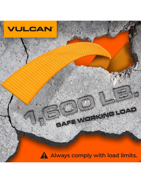 Correas de Amarre VULCAN 1.6" x 2-Pack 726kg Naranja