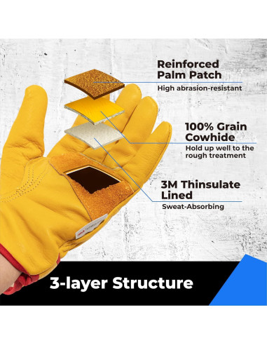 Guantes de Trabajo Toolant de Cuero Invierno T. Pequeño