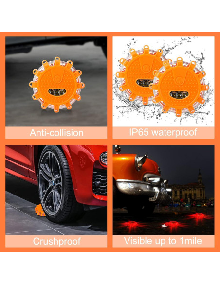 Kit de Luces LED de Emergencia Tallew - 12 Piezas, 9 Modos