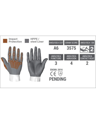 Guantes de trabajo HexArmor Chrome SLT 4073 A6 XX-Large