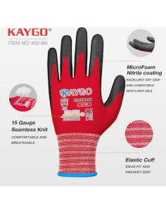 Guantes de Trabajo KAYGO KG18NB Nitrilo MicroFoam 12 Pares 2