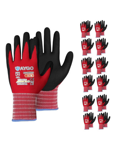 Guantes de Trabajo KAYGO KG18NB Nitrilo MicroFoam 12 Pares
