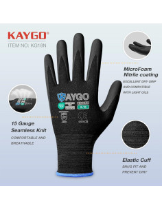 Guantes de Trabajo KAYGO KG18NB Nitrilo Transpirables 3 Pares 2
