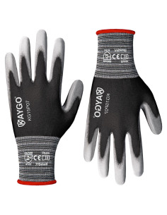 Guantes de Trabajo KAYGO KG15P 12 Pares Nylon PU Gris