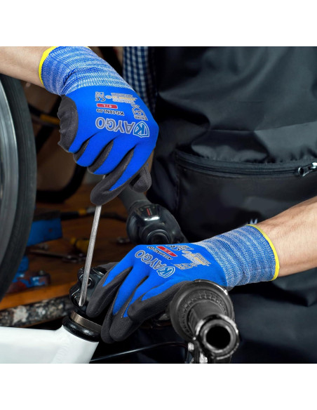 Guantes de Trabajo KAYGO KG18NB Nitrilo MicroFoam Azul M