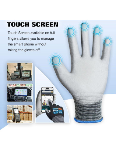 Guantes de Trabajo KAYGO KG15P 12 Pares Táctiles Pequeños