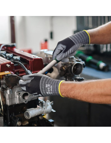 Guantes de Trabajo KAYGO 12 Pares PU 2X-Large Gris