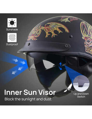 Casco Abierto ILM 210V para Motocicleta Telaraña XL