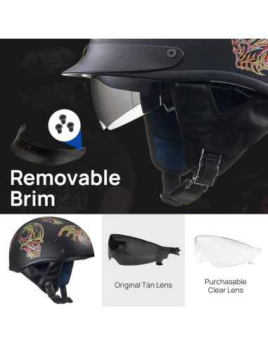 Casco Abierto ILM 210V para Motocicleta Telaraña XL