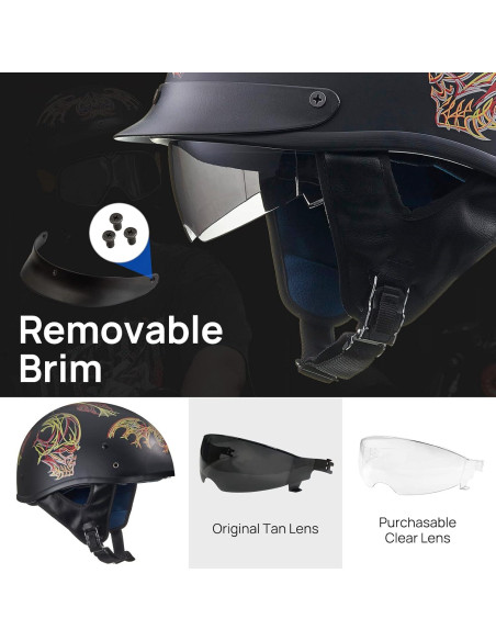 Casco Abierto ILM 210V para Motocicleta Telaraña XL