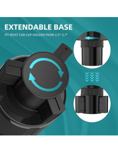 Adaptador Soporte para Tazas de Coche TYKOR Universal Negro 2