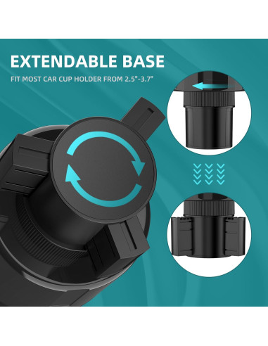 Adaptador Soporte para Tazas de Coche TYKOR Universal Negro