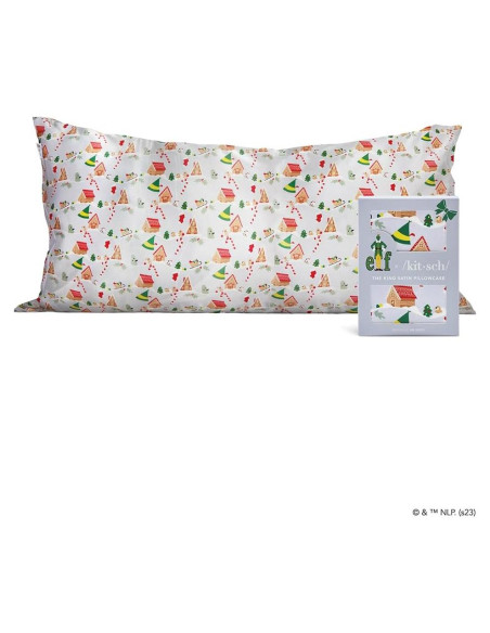 Funda de Almohada Kitsch King Satén Refrigerante Navidad