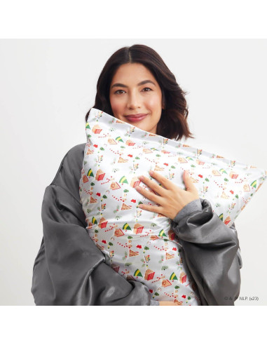 Funda de Almohada Kitsch King Satén Refrigerante Navidad