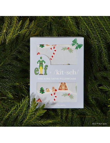 Funda de Almohada Kitsch King Satén Refrigerante Navidad