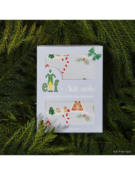 Funda de Almohada Kitsch King Satén Refrigerante Navidad