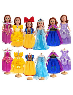 Ropa de Muñeca 18 Pulgadas WONDOLL 6 Vestidos Princesa