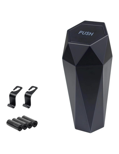 Basurero de coche BFXM con tapa, 600ml, compacto y duradero