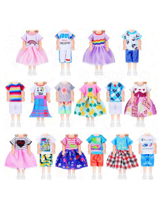 16 Piezas Ropa de Muñeca Hungdao 15 cm Accesorios Coloridos