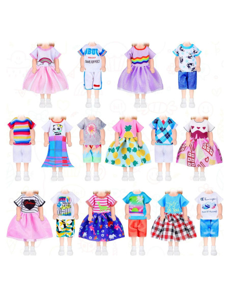 16 Piezas Ropa de Muñeca Hungdao 15 cm Accesorios Coloridos