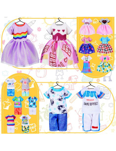 16 Piezas Ropa de Muñeca Hungdao 15 cm Accesorios Coloridos 2