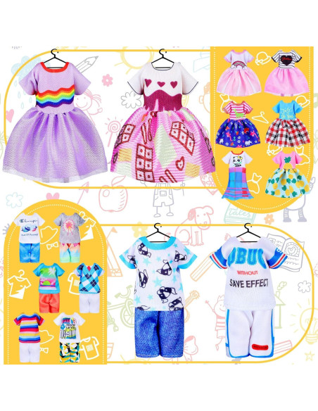 16 Piezas Ropa de Muñeca Hungdao 15 cm Accesorios Coloridos