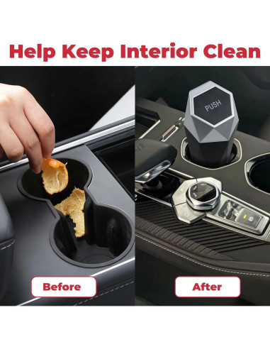 Basurero de coche BFXM con tapa, 600ml, compacto y duradero