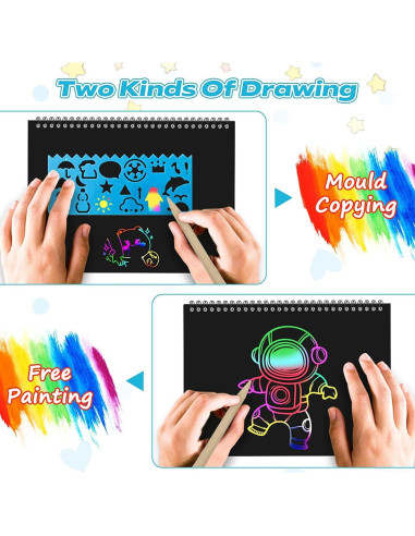 Conjunto de Arte Rascable Smasiagon 2 Libros y Estiletes