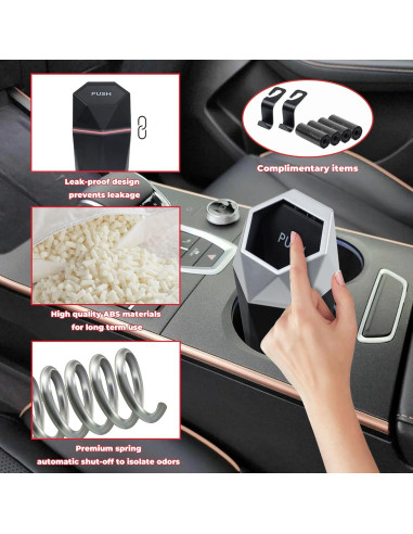 Basurero de coche BFXM con tapa, 600ml, compacto y duradero